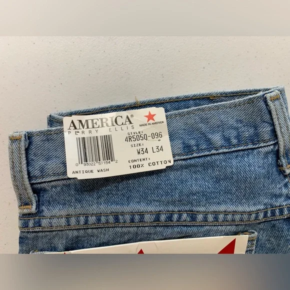 Vintage Perry Ellis America Relaxed Fit Denim Vintage, Antique Wash NWT Rare! - Picture 5 of 16